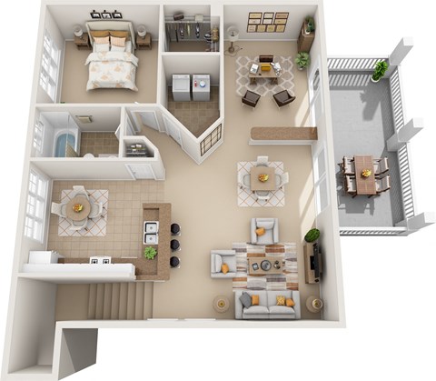 a floor plan of a house with a bedroom and a living room